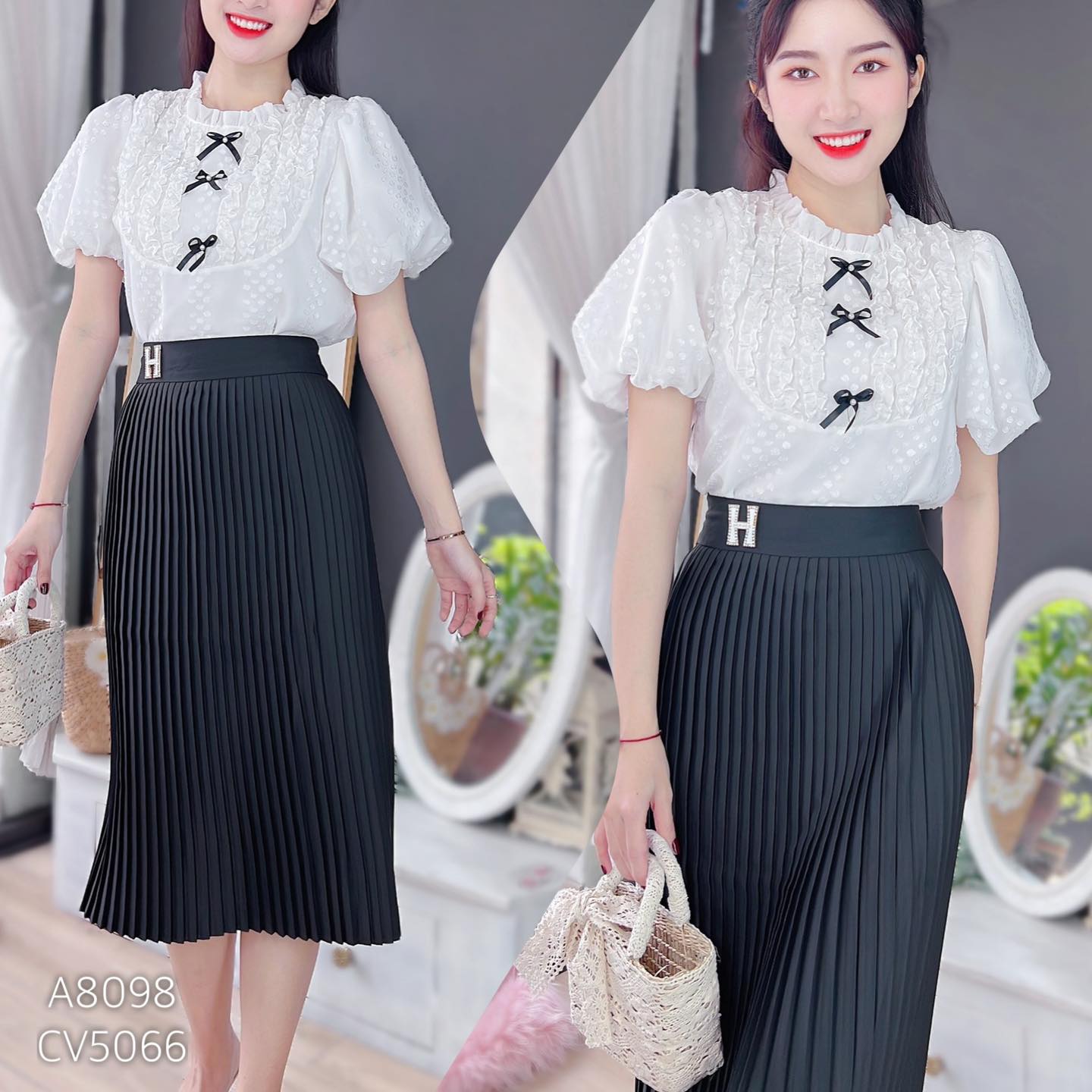 Trang phục H'mong nữ váy đỏ cam - Hoài Giang shop