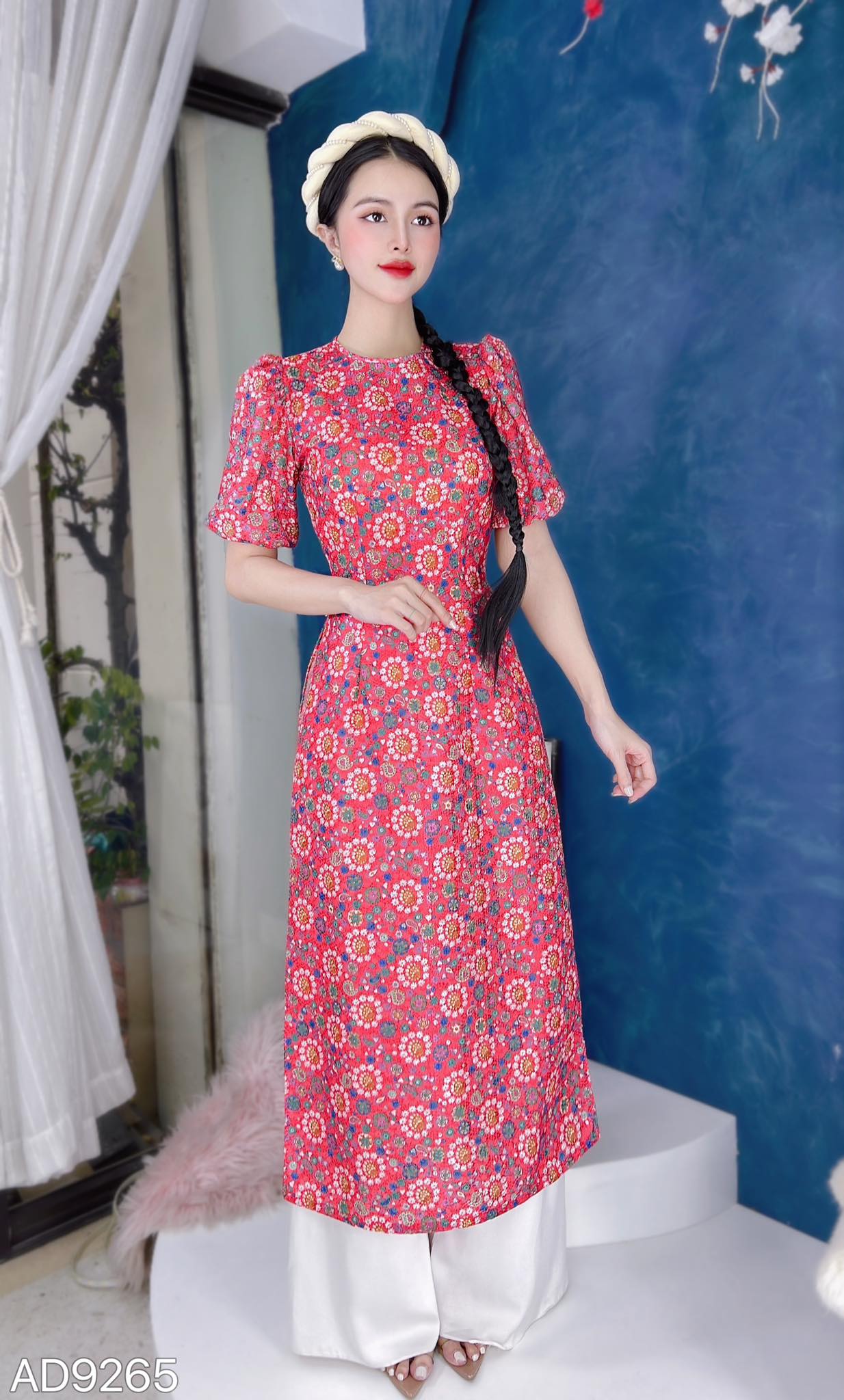 Áo Dài Cách Tân Gấm Thêu AD9265 (áo lẻ)