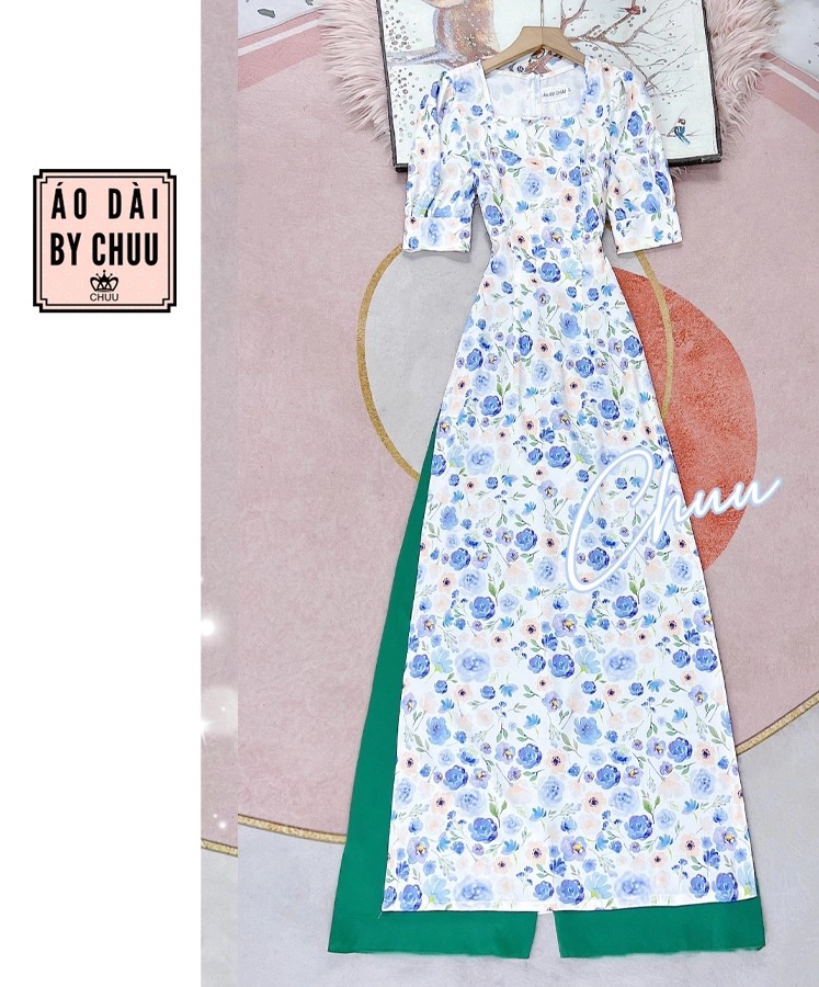 Áo Dài Cổ Vuông Simple AD9246 (áo lẻ)