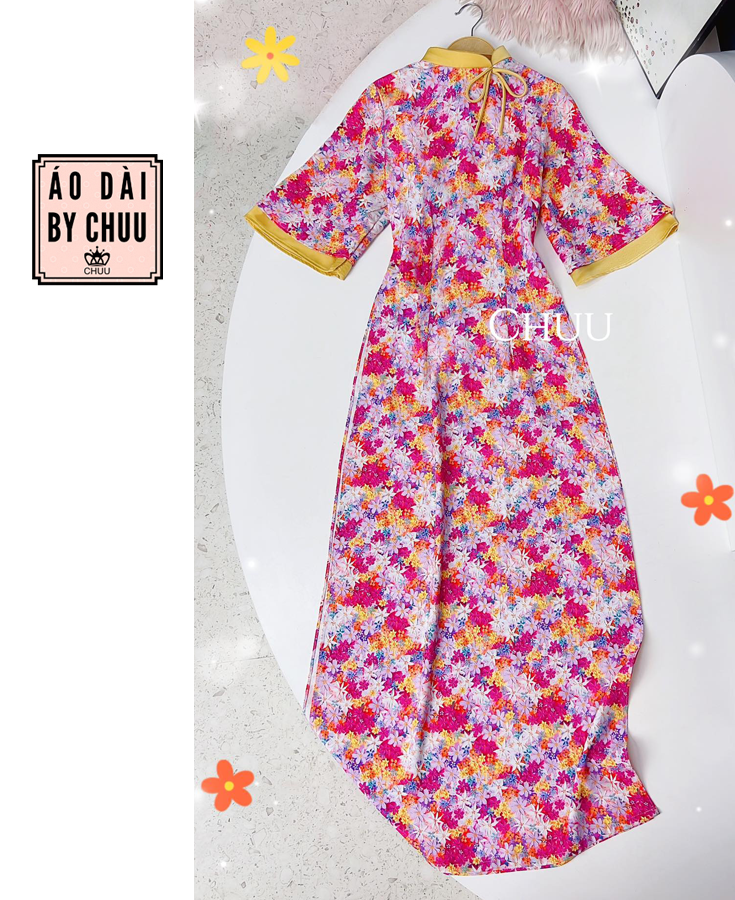 Áo Dài Tay Tầng Cổ Xéo AD9290