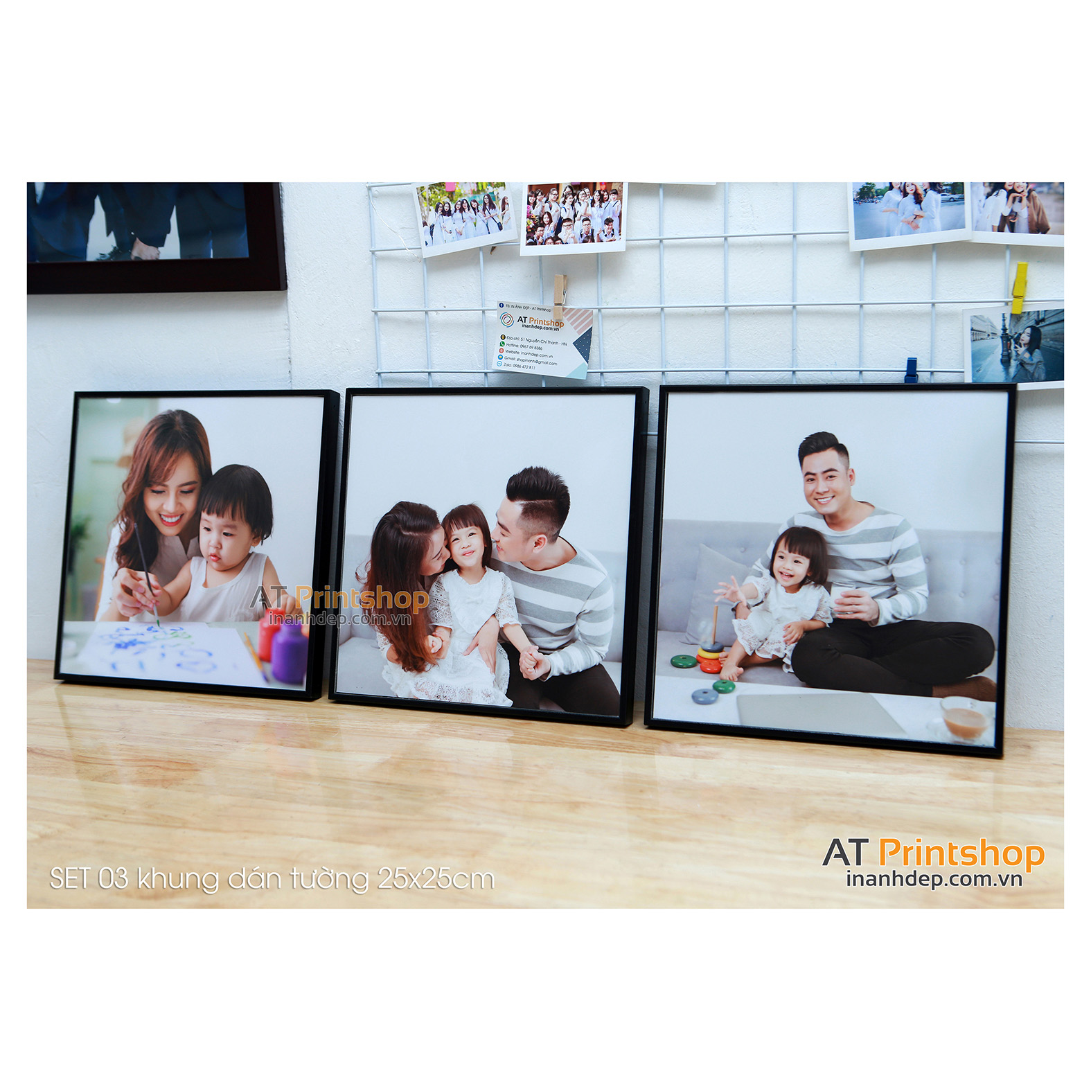 Bộ Khung Ảnh Vuông Dán Tường Bộ Khung Ảnh Vuông Dán Tường