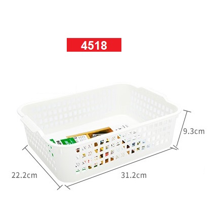 Rổ Nhựa Trắng Có Tay Nắm Phân Loại B5 4518 Inomata Nhật Bản