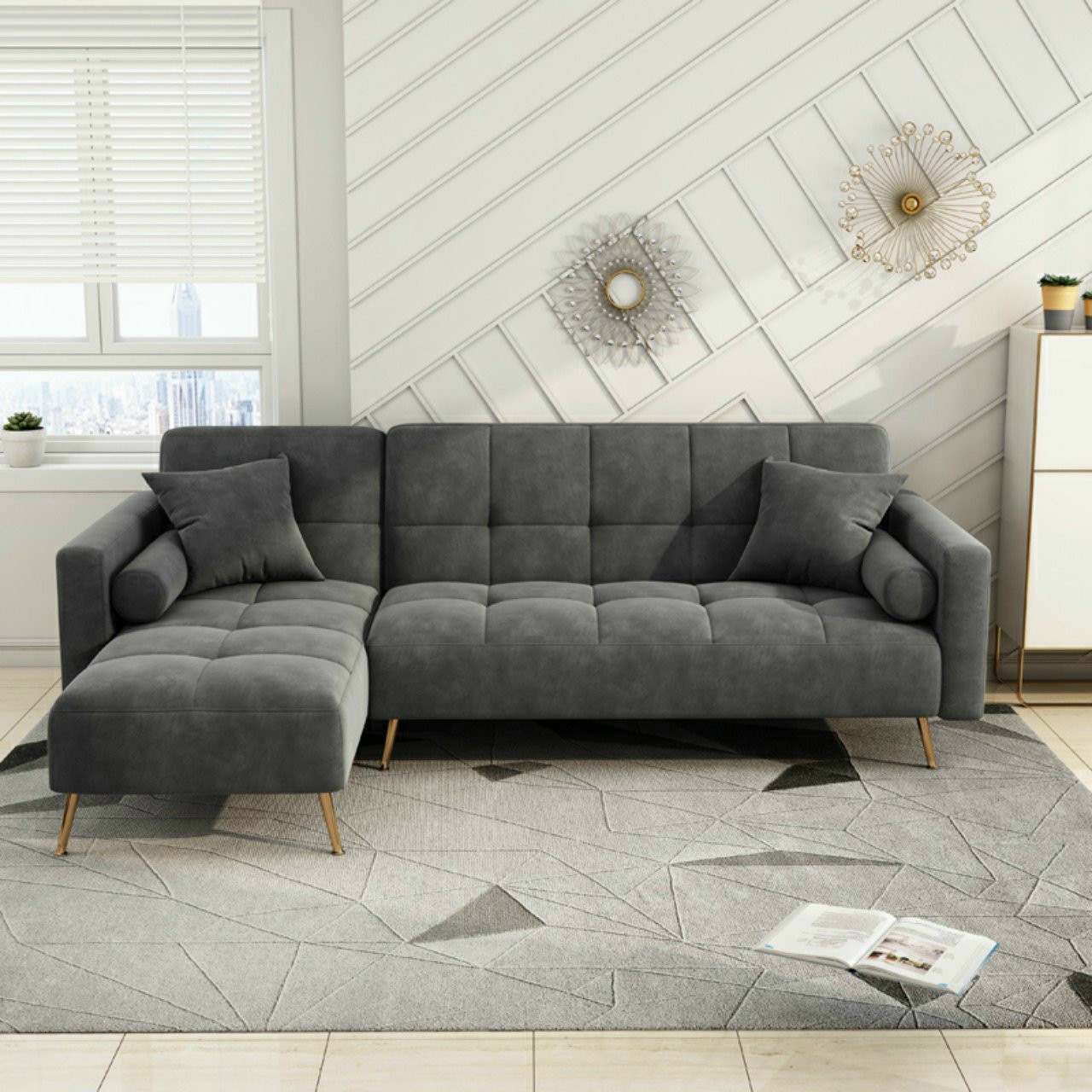 Ghế sofa góc mẫu hiện đại HP546