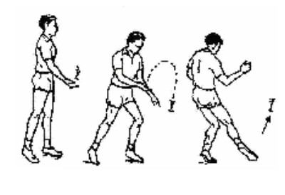 Nhấn vào ảnh để phóng to Kỹ thuật phát cầu thấp chân nghiêng mình trong đá cầu