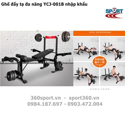 Ghế tập tạ đa năng YCJ-001B gấp gọn sau khi tập