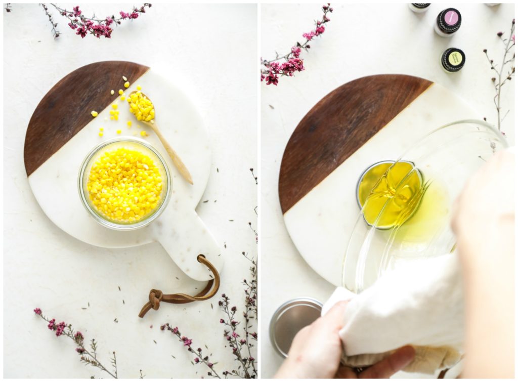 %Mỹ Phẩm Mộc AN% 9 Khuấy đều hỗn hợp sáp + dầu nền + tinh dầu thơm