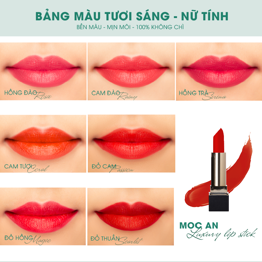 Bảng màu son nhẹ nhàng thanh nhã