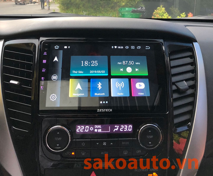 Màn hình android theo xe pajero sport 2019