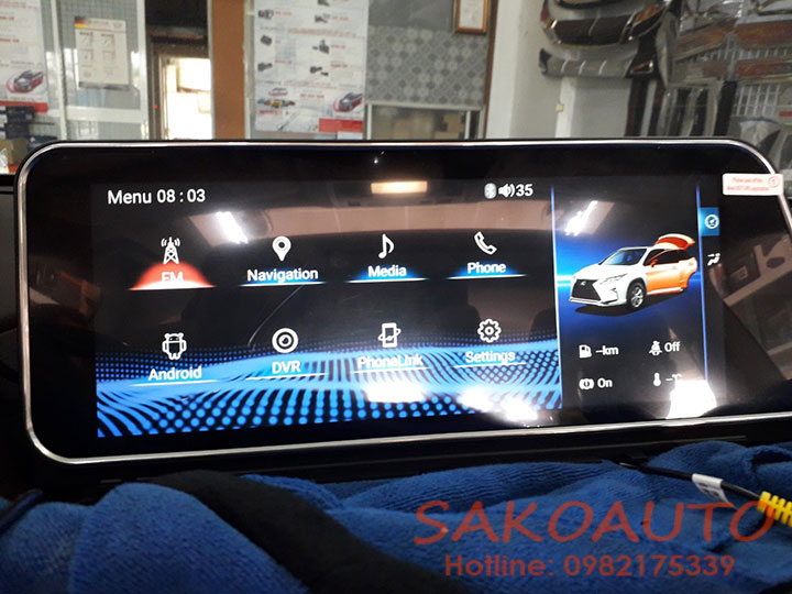 màn hình android cho xe lexus 2019