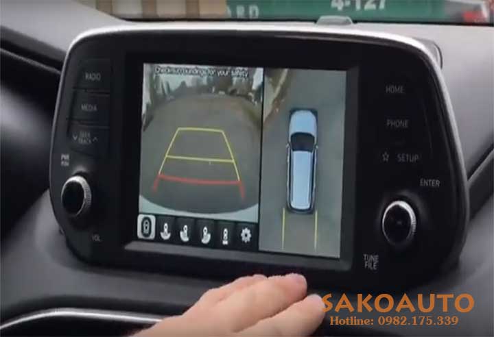 santafe 2019 trang bị camera 360 độ