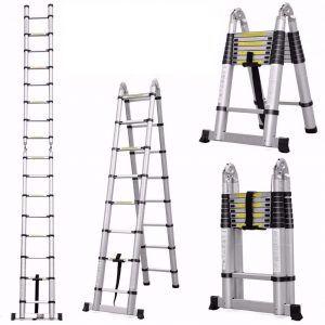 Thang xếp đôi đa năng Ameca AMI-440 Chính hãng thiết kế có thể dể dàng rút gọn thuận tiện cho việc cất giữ trong kho cũng như di chuyển đi xa trên xe và sử dụng trong công việc.