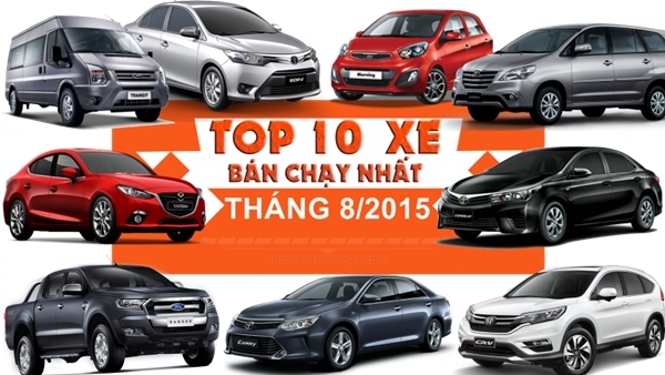 Top 10 xe bán chạy nhất tháng 8/2015 bất chấp 