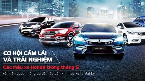 Chương trình lái thử miễn phí xe ô tô Honda trong tháng 5 này