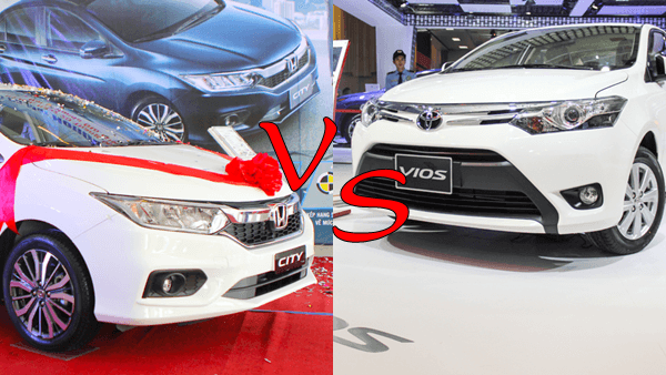 So sánh xe Toyota Vios 2019 mới và Honda City