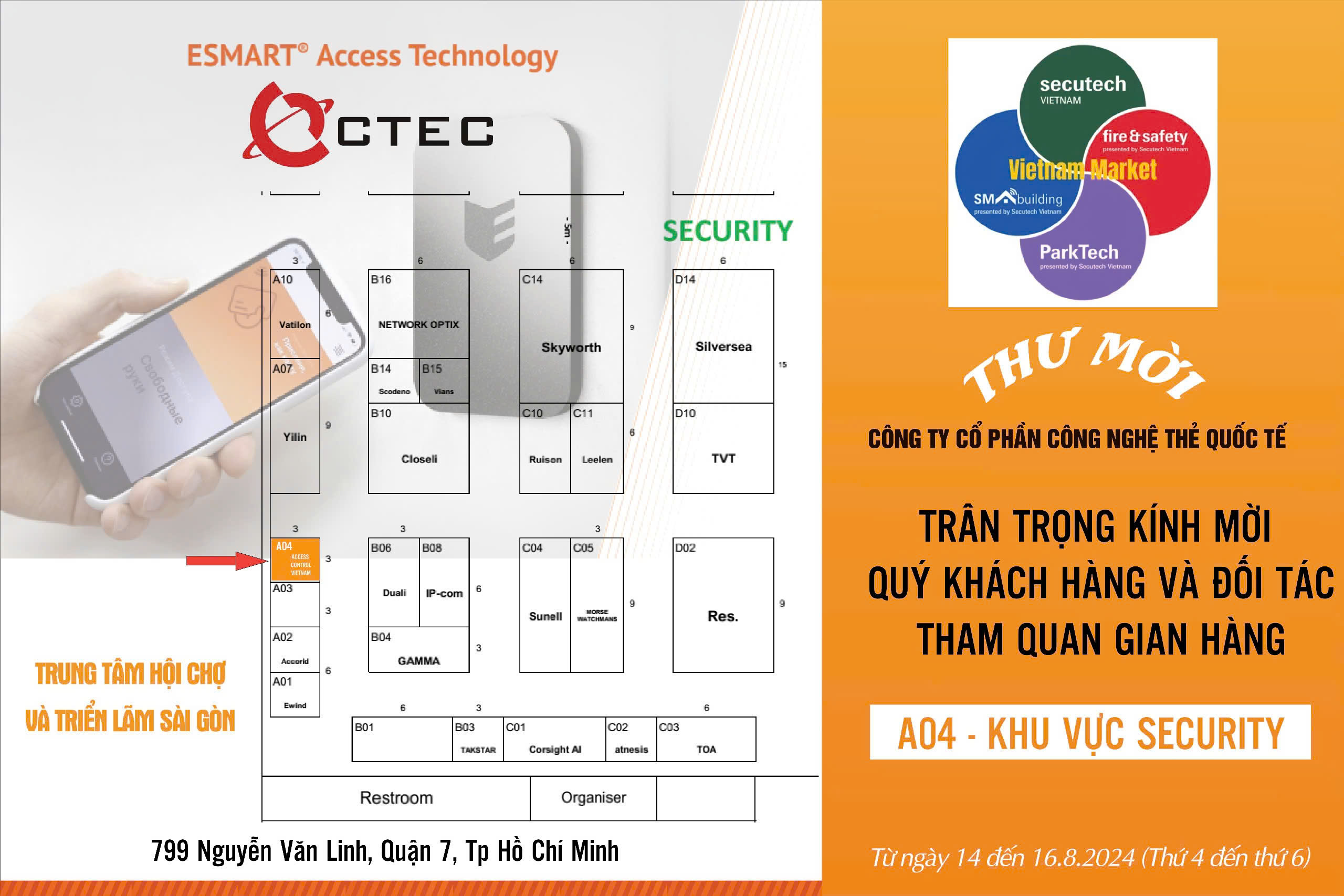 Thư mời tham quan gian hàng CTEC tại Secutech Vietnam 2024