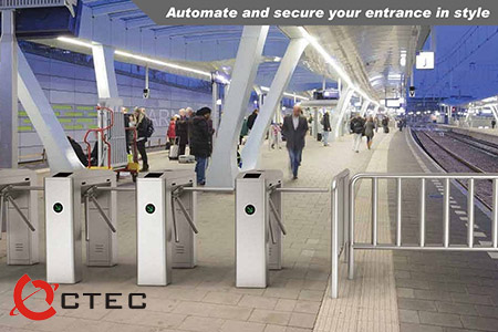 Hệ thống kiểm soát ra vào cửa bảo mật/kiểm soát ra vào sảnh/ra vào tòa nhà bằng Tripod Turnstile, Flap Barrier, Wing Gate Turnstile