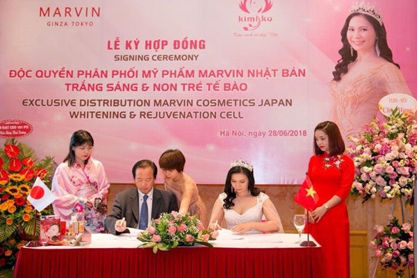 KIMIKO ký kết hợp đồng phân phối độc quyền mỹ phẩm Marvin Nhật Bản