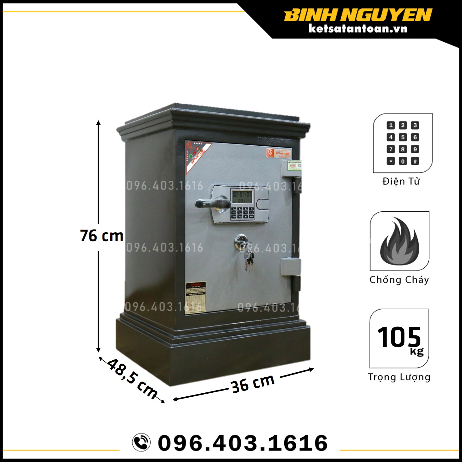 Két sắt việt tiệp chống cháy KCC90 Điện Tử