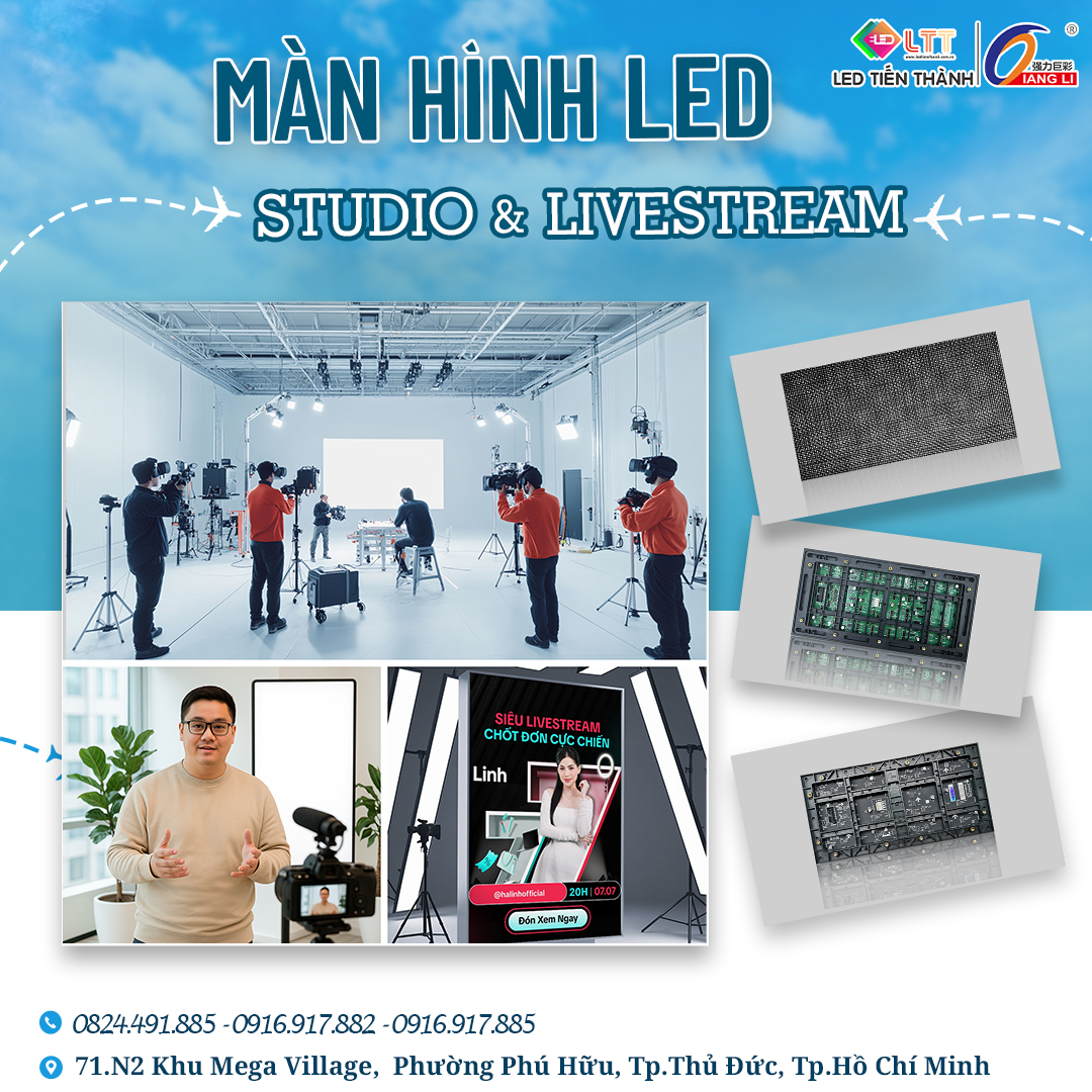 Studio Livestream Đẹp – Không Thể Thiếu Màn Hình LED
