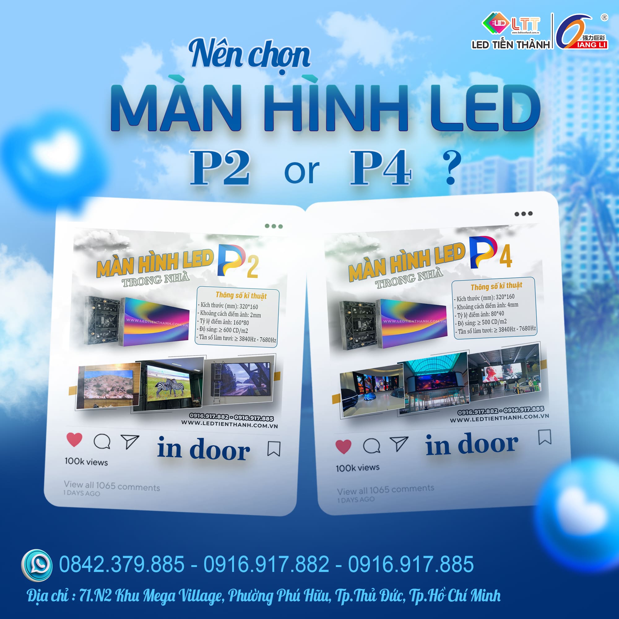 Màn Hình LED P2 & P4 Trong Nhà - Đâu Là Sự Lựa Chọn Tốt Nhất?