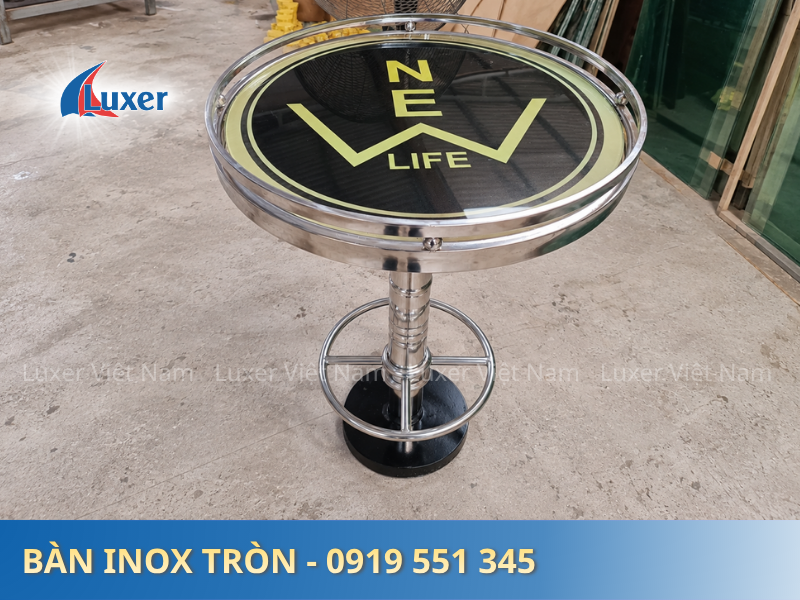 Bàn Karaoke Inox Tròn Luxer