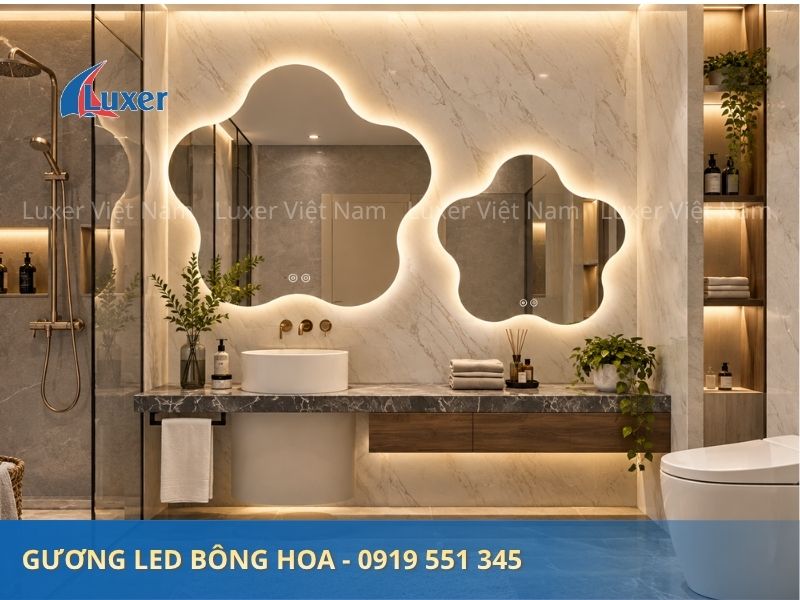 Gương LED bông hoa