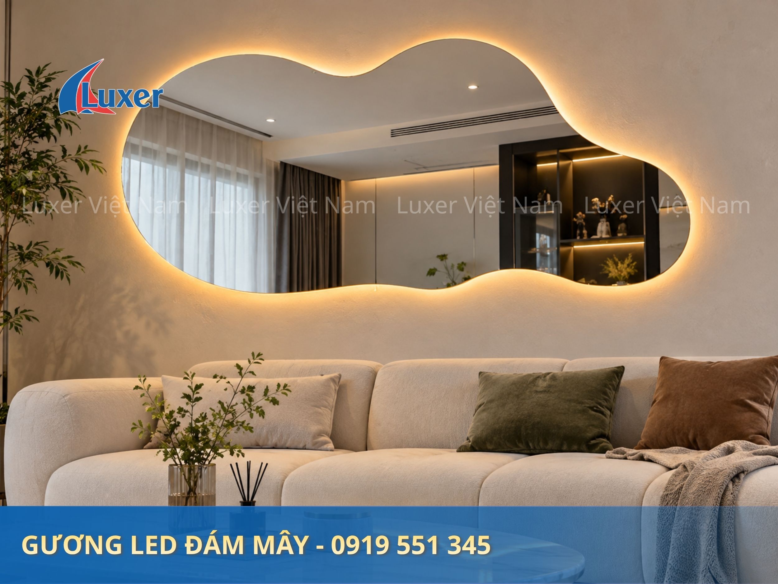 Gương LED đám mây đa hình