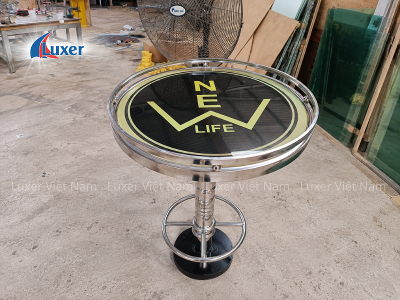 Bàn Karaoke Inox Tròn Luxer
