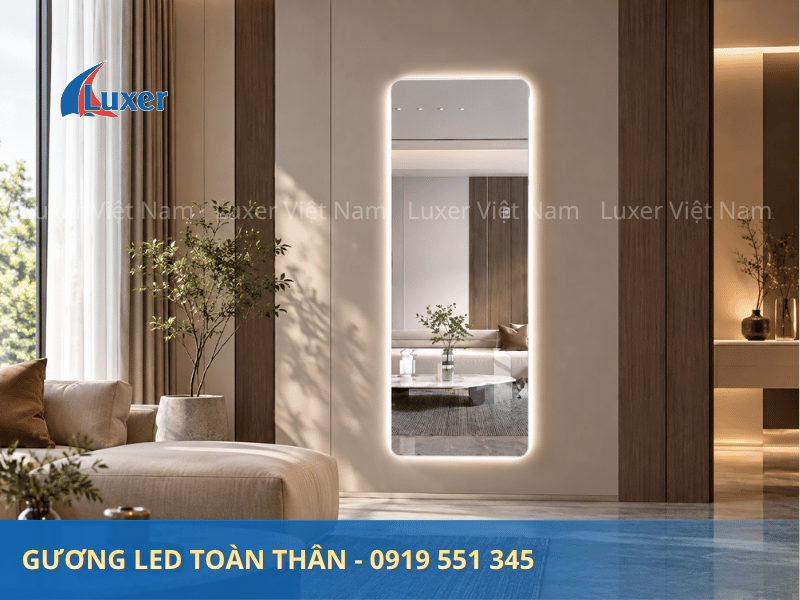 Gương LED chữ nhật toàn thân