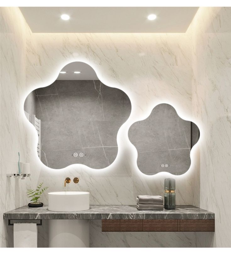 Gương LED bông hoa