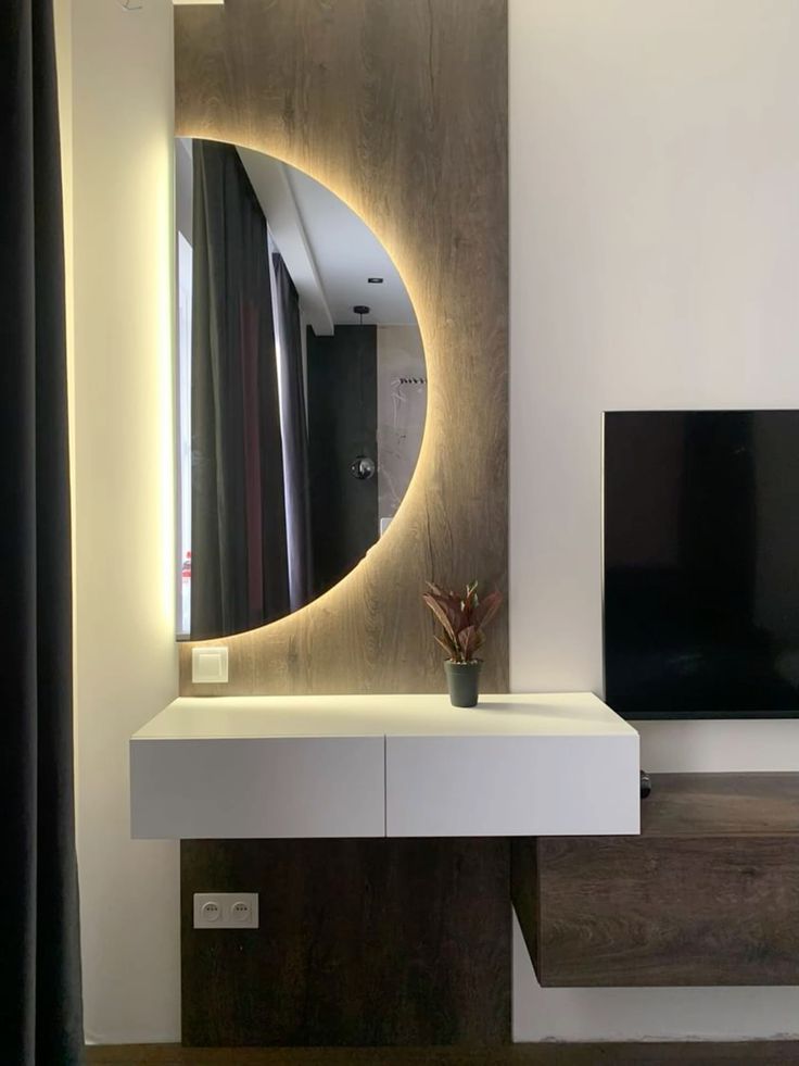 Gương LED bán nguyệt