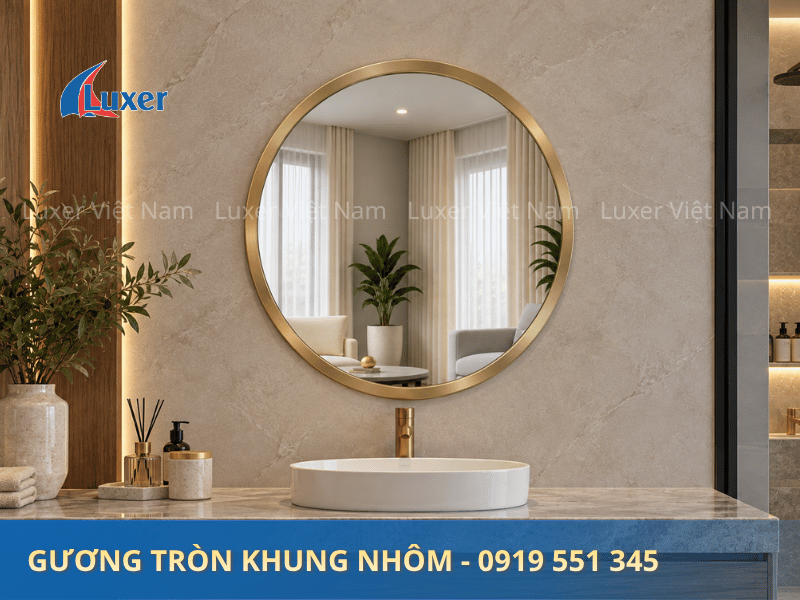 Gương tròn khung nhôm