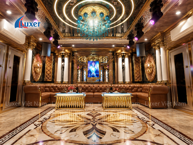 Bàn Karaoke Fortune Luxer - Hông Inox Sóng