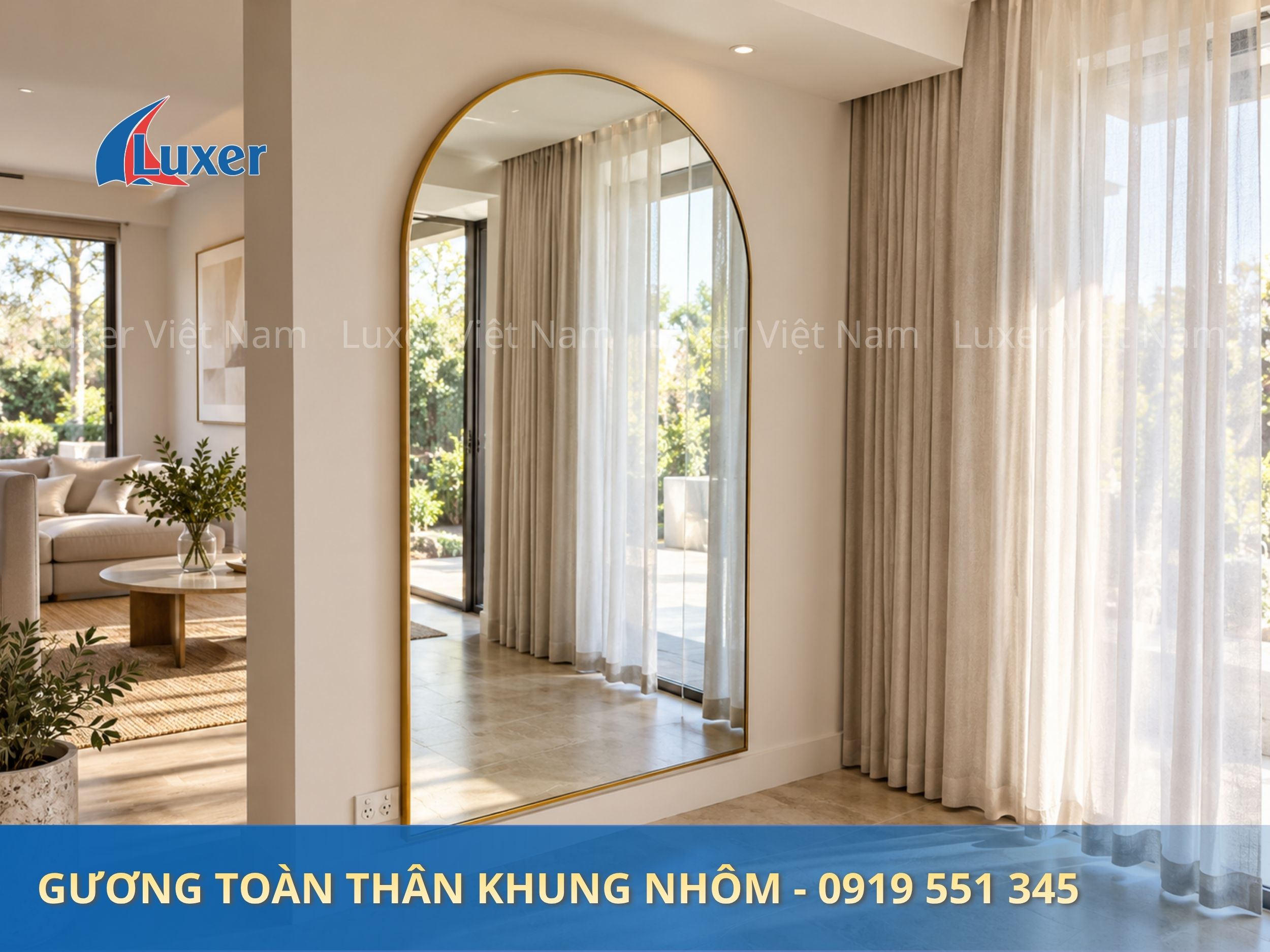 Gương Oval toàn thân khung nhôm