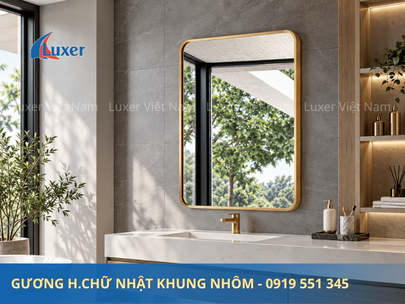 Gương Hình chữ nhật khung nhôm