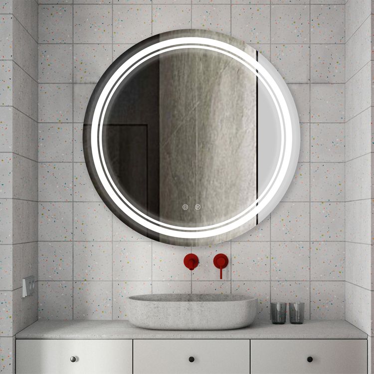 Gương tròn LED phun cát