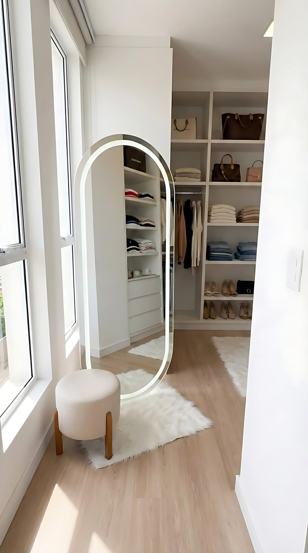Gương Oval toàn thân LED phun cát