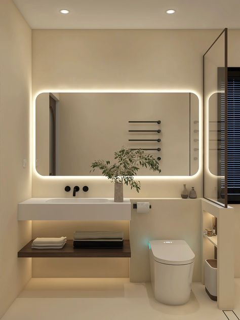 Gương bo góc LED hắt sáng