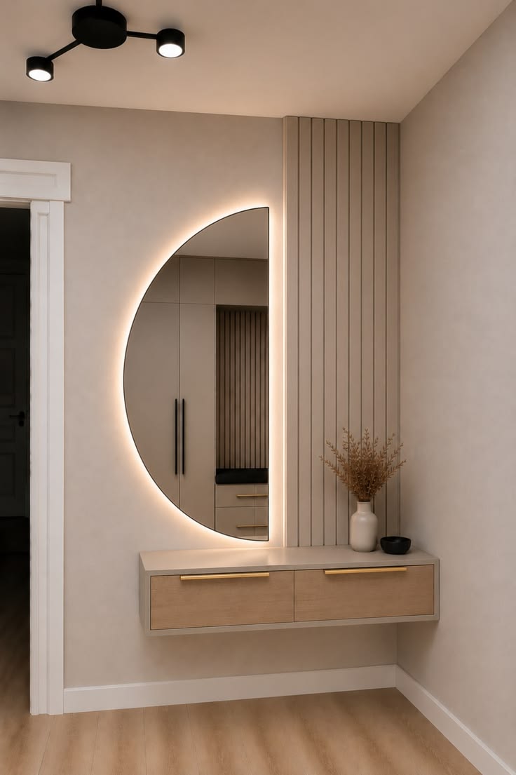 Gương LED bán nguyệt