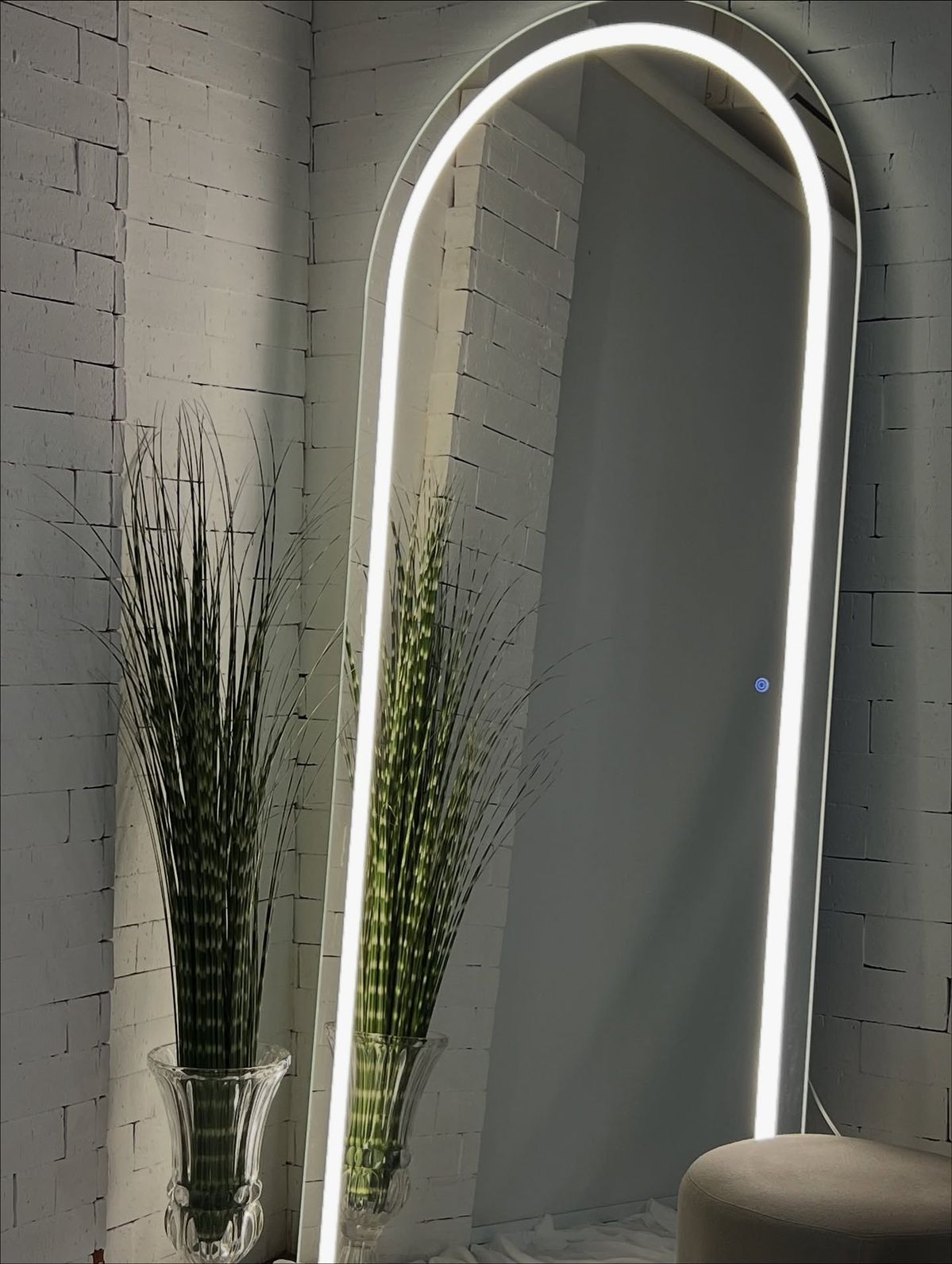 Gương Oval toàn thân LED phun cát