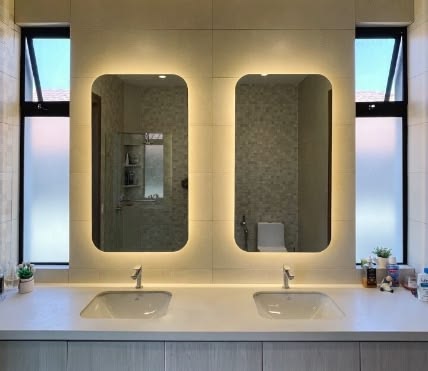 Gương bo góc LED hắt sáng