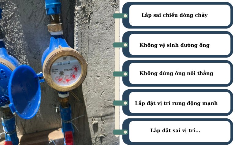 10 lỗi phổ biến khi lắp đặt đồng hồ nước