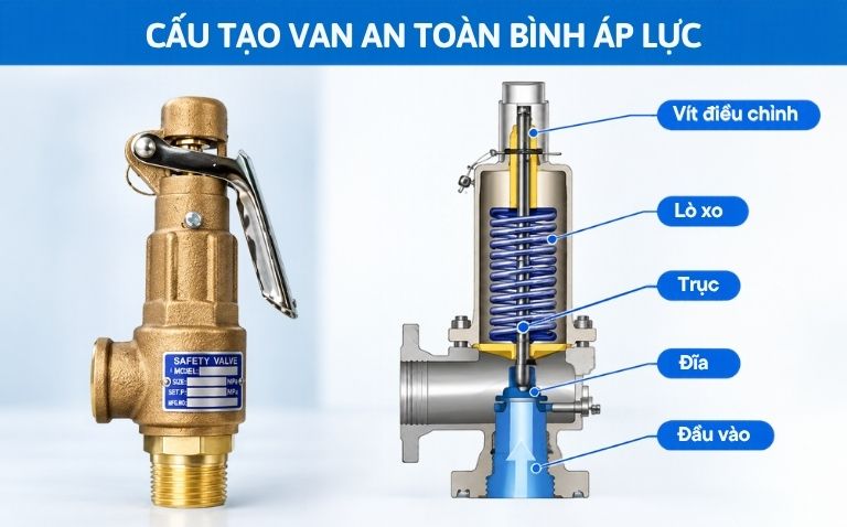 Cấu tạo van an toàn bình áp lực