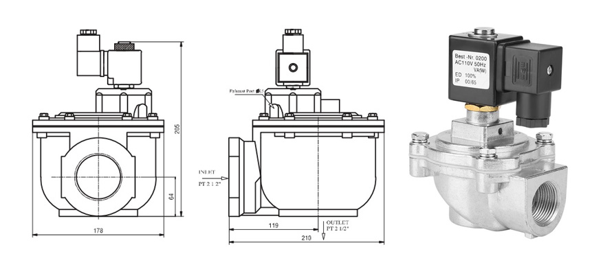 Van điện từ Solenoid 24V & 220V dùng cho nước hơi khí nén