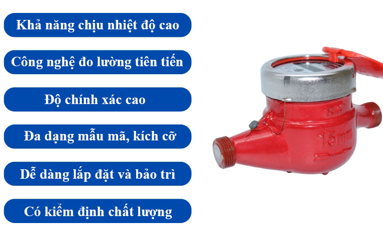 Ưu điểm nổi bật của đồng hồ đo nước nóng