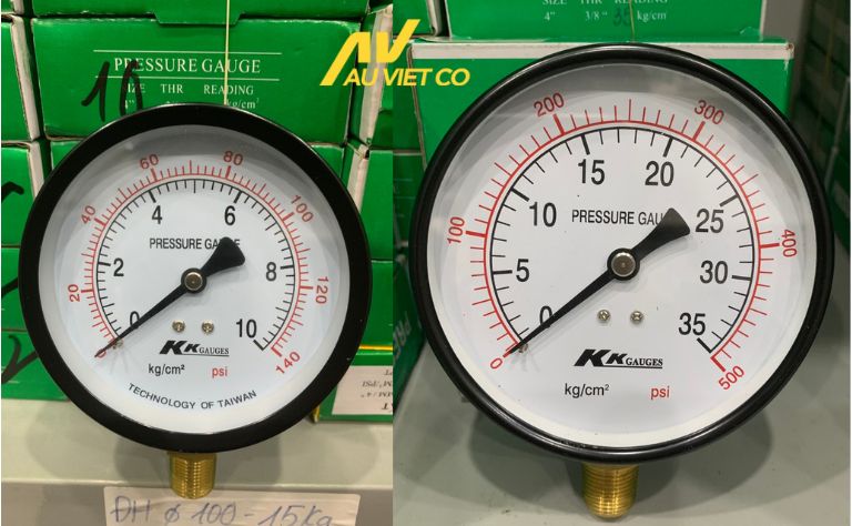 Đồng hồ áp suất KK Gauges 10 và 35 kg/cm2