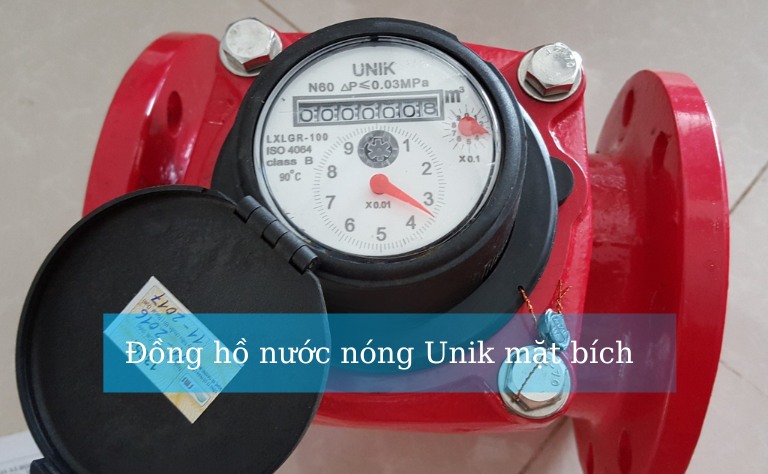 Đồng hồ nước nóng Unik mặt bích