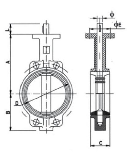 Cấu tạo phần thân van bướm