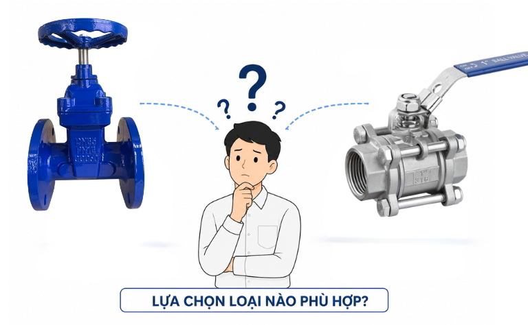 Nên chọn van cổng hay van bi