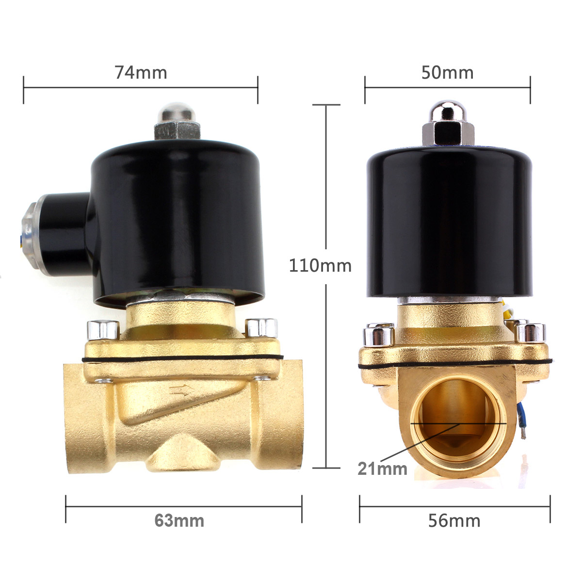 Kích thước van điện từ UniD UW 15 thường đóng